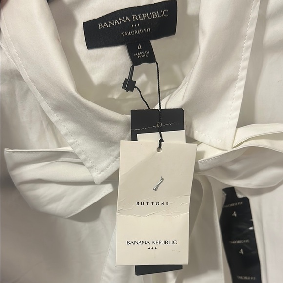 Banana Republic size 4 womanWhite Blouse with Bow Detail - Picture 5 of 8